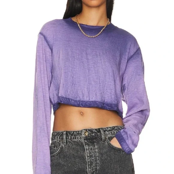 Cotton Citizen Tokyo Violet Gradient Long Sleeve Tee - Picture 2 of 9